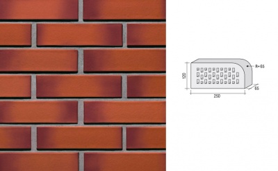 Кирпич клинкерный пустотелый LHL Klinkier i AKA (CRH) KALAHARI TON фасонный QW1, 250*120*65 мм