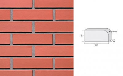 Кирпич клинкерный полнотелый LHL Klinkier i AKA (CRH) ALFA фасонный QW1, 250*120*65 мм