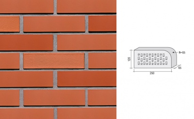 Кирпич клинкерный пустотелый LHL Klinkier i AKA (CRH) STAROBROWARNA фасонный QW1, 250*120*65 мм