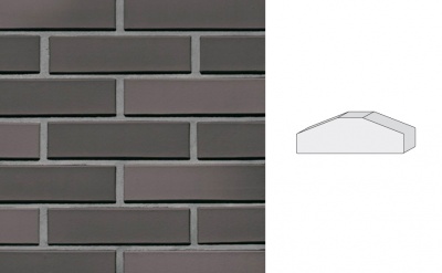 Кирпич клинкерный полнотелый LHL Klinkier i AKA (CRH) TYBET CIENIOWANY фасонный D-1, 250*120*65 мм