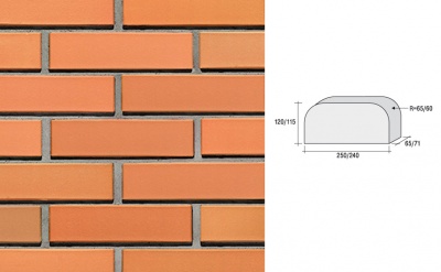 Кирпич клинкерный полнотелый LHL Klinkier i AKA (CRH) OCHRA фасонный QW2, 250*120*65 мм