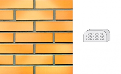 Кирпич клинкерный пустотелый LHL Klinkier i AKA (CRH) SAHARA MIODOWA фасонный QW2, 250*120*65 мм
