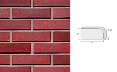 Кирпич клинкерный полнотелый LHL Klinkier i AKA (CRH) RUBIN CIENIOWANY фасонный QW1, 250*120*65 мм