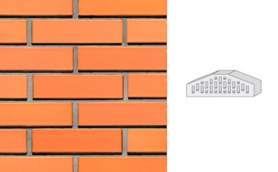 Кирпич клинкерный пустотелый LHL Klinkier i AKA (CRH) OCHRA фасонный D-1 PERFOROWANA, 250*120*65 мм